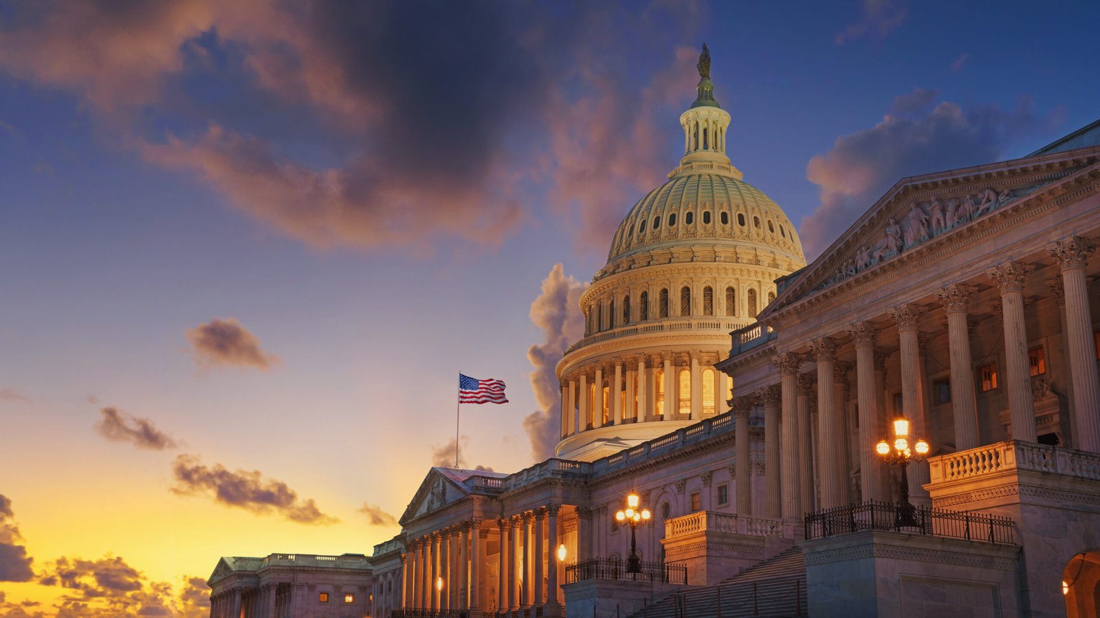 United States Capitol at sunset